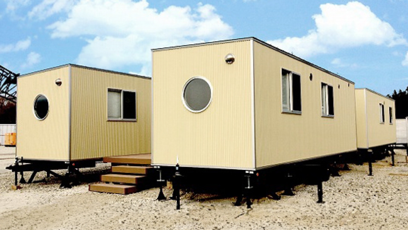 ルクラのトレーラーハウス:事務所タイプトレーラーハウス(事務所用、詰所用、シャワールーム・キッチン用)